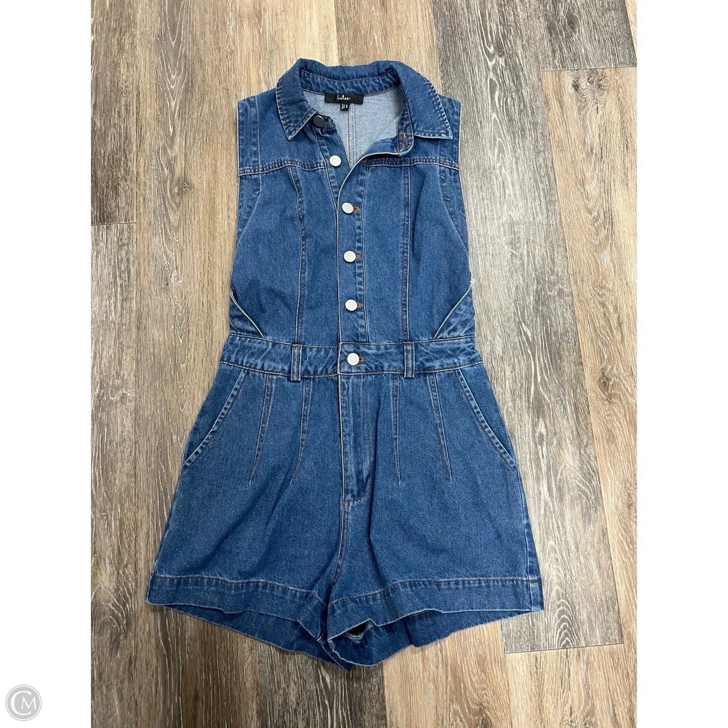 Romper By Lulus In Blue Denim, Size: Xs