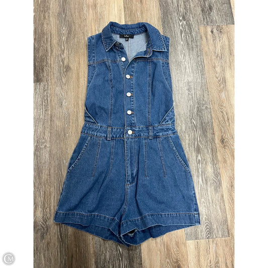 Romper By Lulus In Blue Denim, Size: Xs