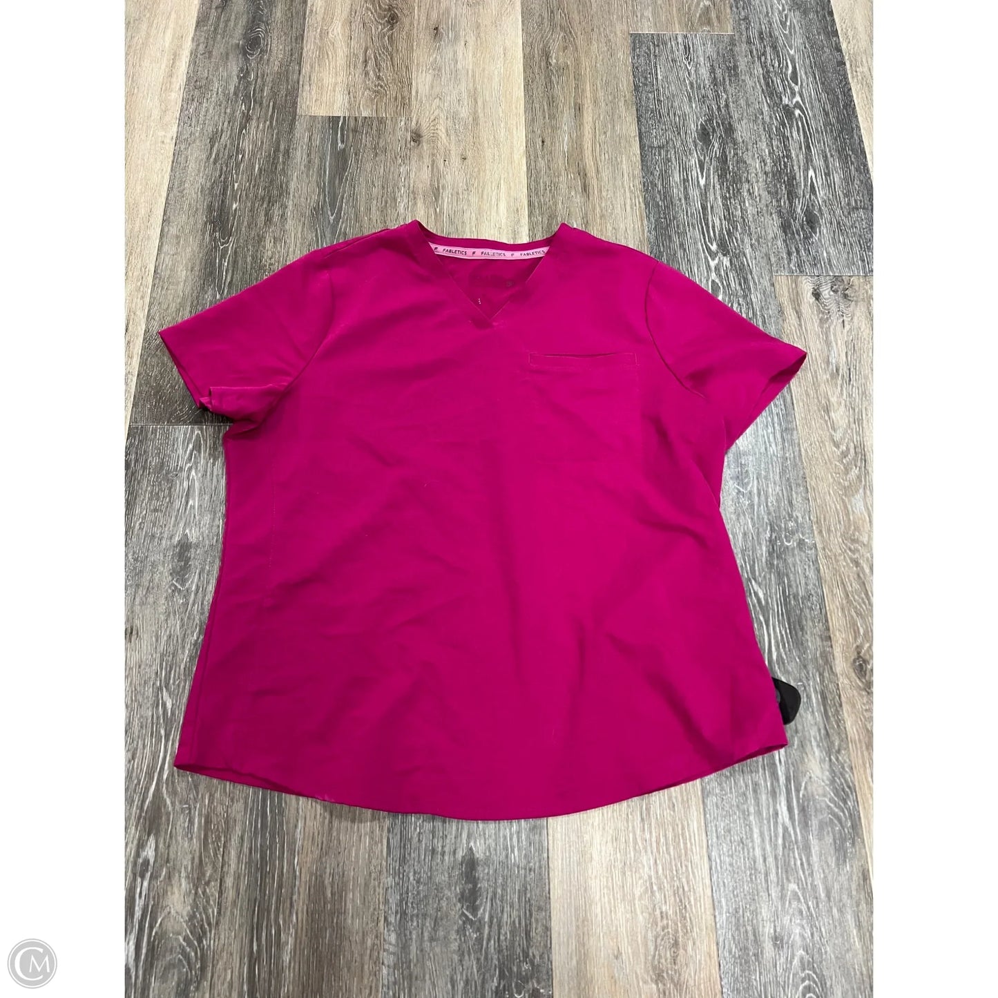 Scrub Top Short Sleeve By Fabletics In Pink, Size: Xl