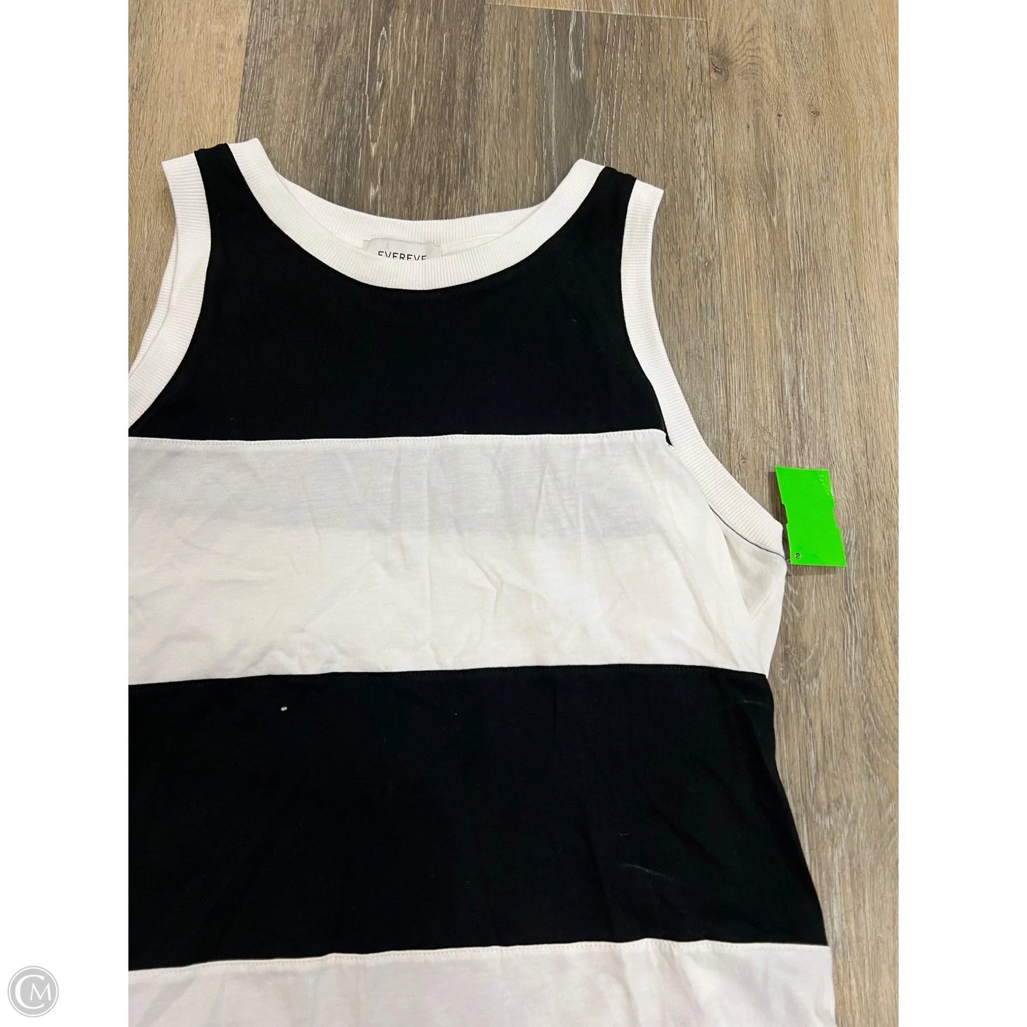Top Sleeveless By Evereve In Black & White, Size: M