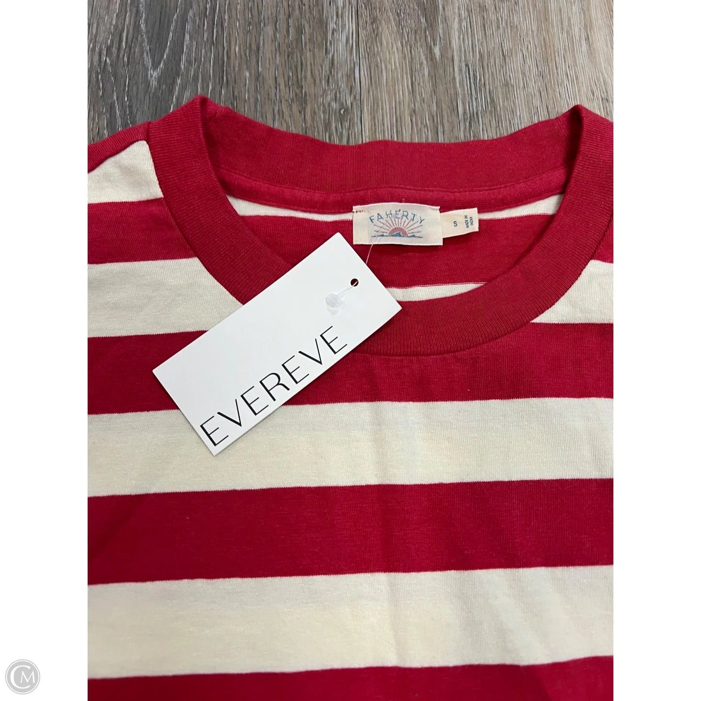 Top Short Sleeve By Faherty In Striped Pattern, Size: S