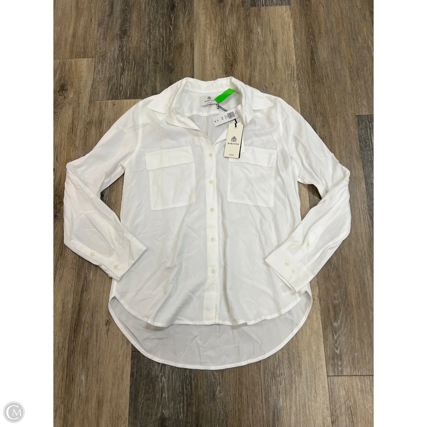 -Blouse Long Sleeve By Babaton In White, Size: S