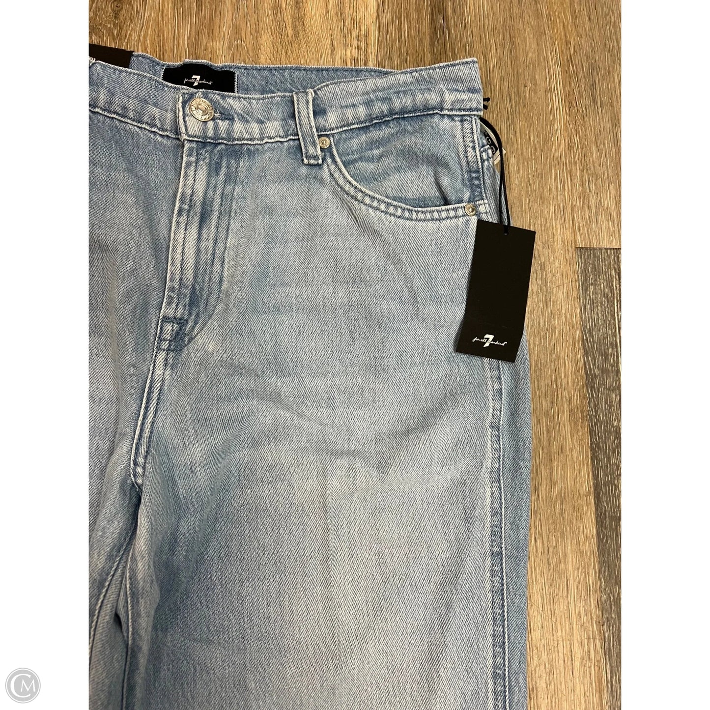 Jeans Wide Leg By 7 For All Mankind In Blue Denim, Size: 10