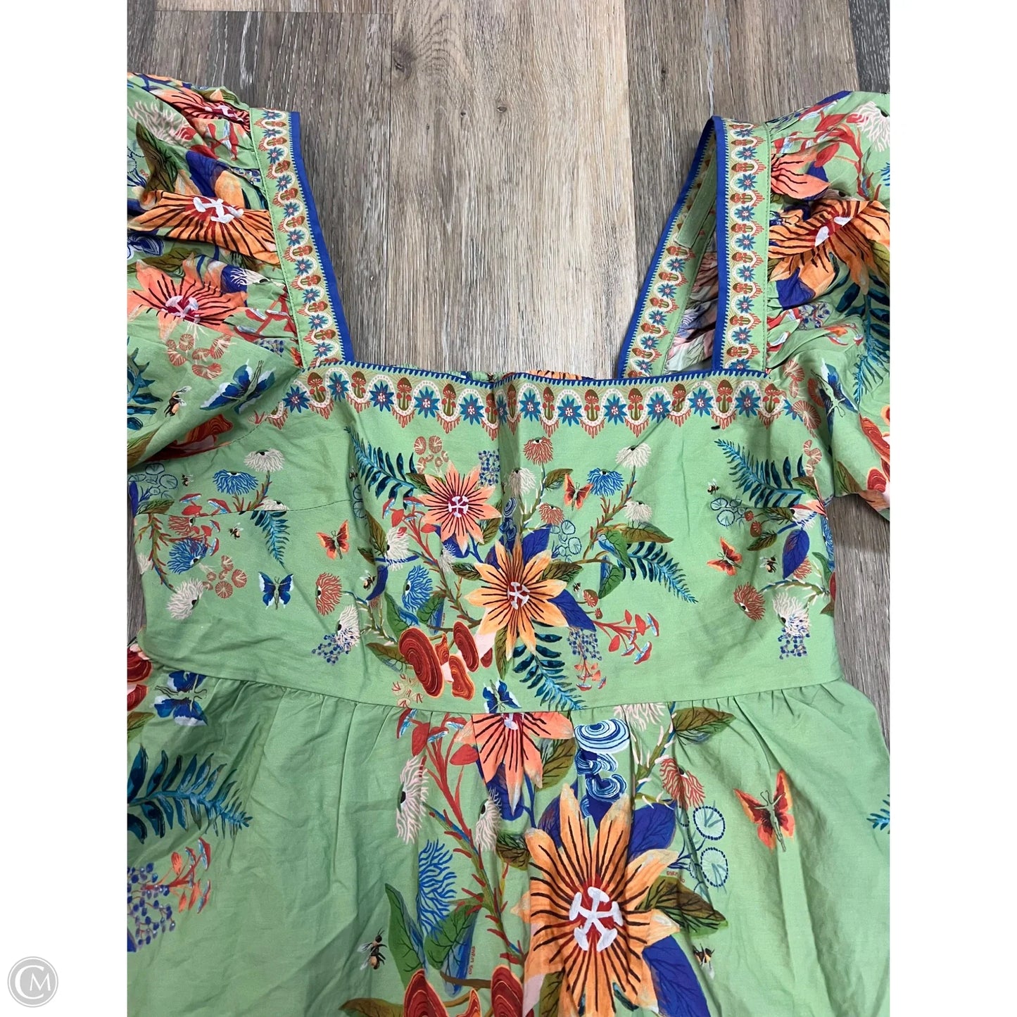 Dress Casual Short By Farm Rio In Green, Size: M