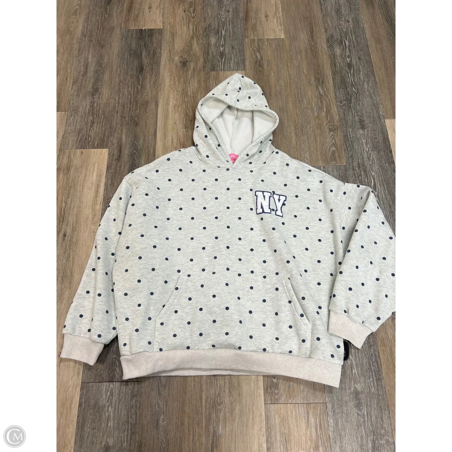 Sweatshirt Hoodie By Edikted In Polkadot Pattern, Size: Xl
