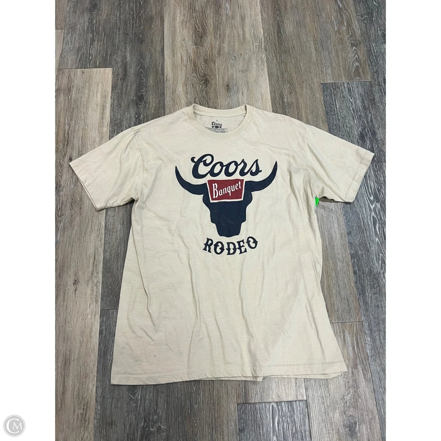 Top Short Sleeve By Clothes Mentor In Tan, Size: L