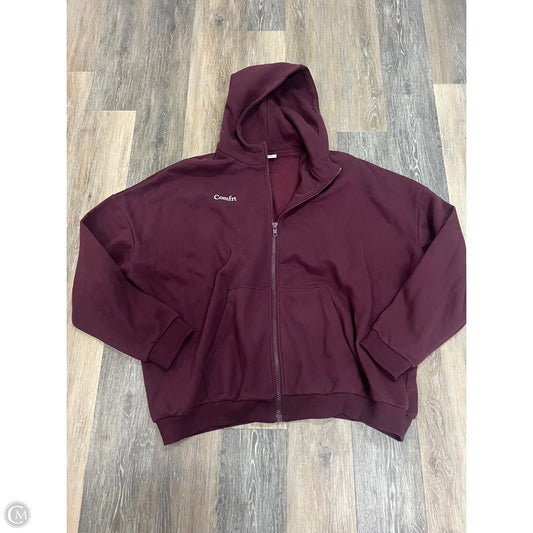 Athletic Sweatshirt Hoodie By Comfrt In Purple, Size: 2x