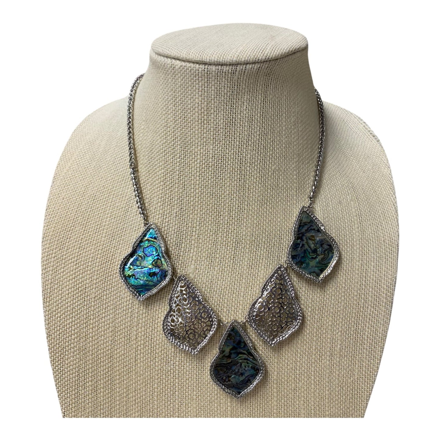 Necklace Statement In Blue & Silver