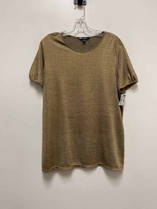 Gold Top Short Sleeve Lauren By Ralph Lauren, Size 1x