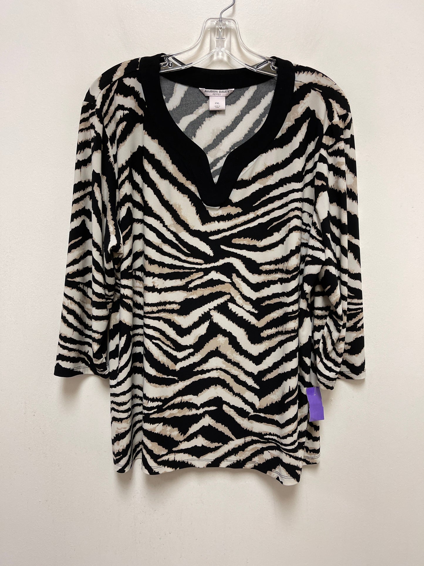 Animal Print Top Long Sleeve Clothes Mentor, Size Petite   Xl