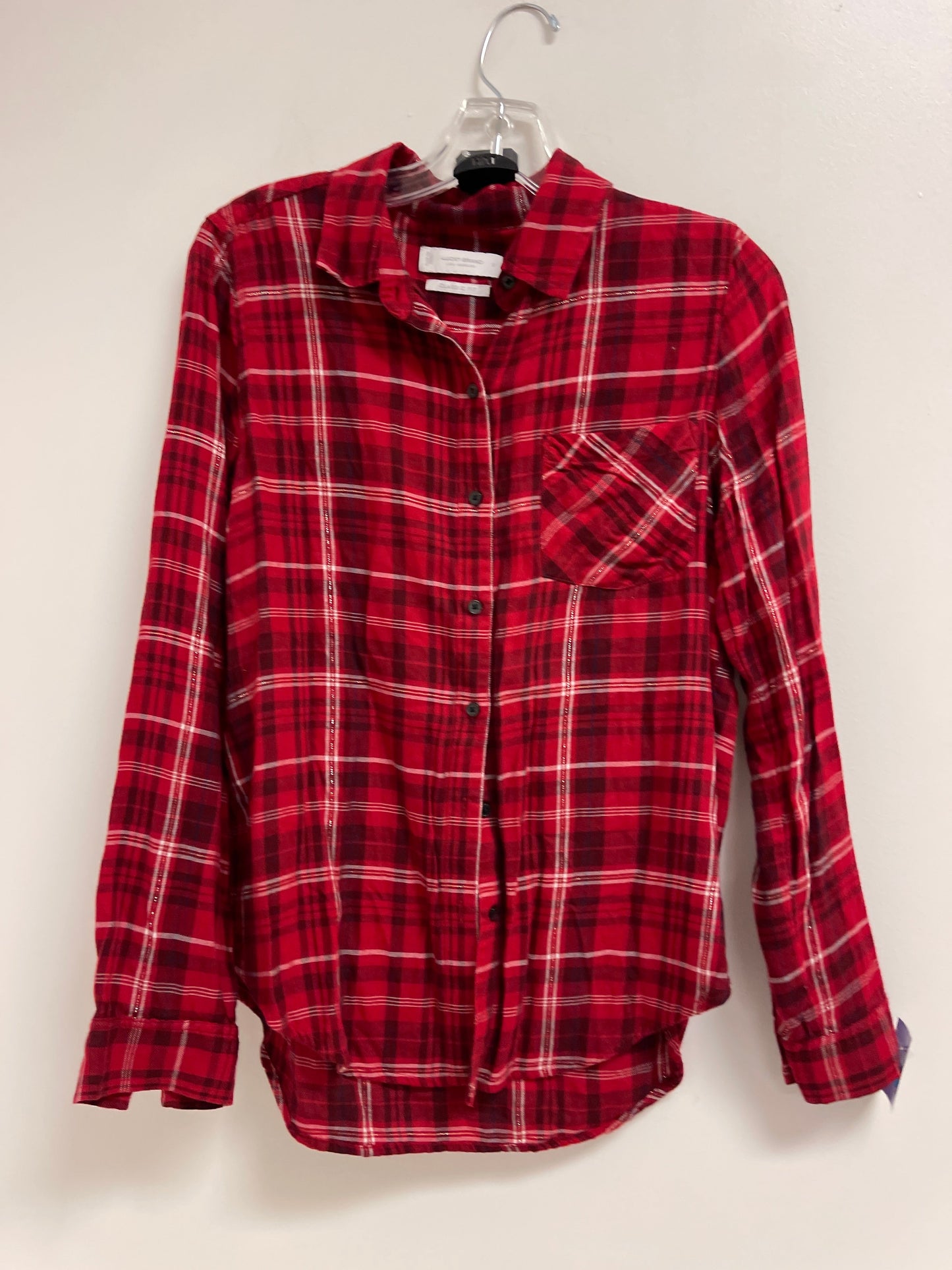 Blouse Long Sleeve By Lucky Brand In Red, Size: S