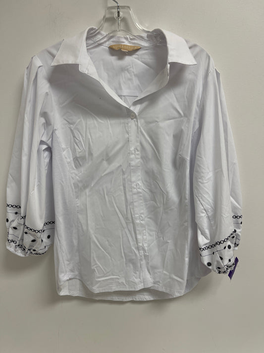 White Blouse Long Sleeve Clothes Mentor, Size M