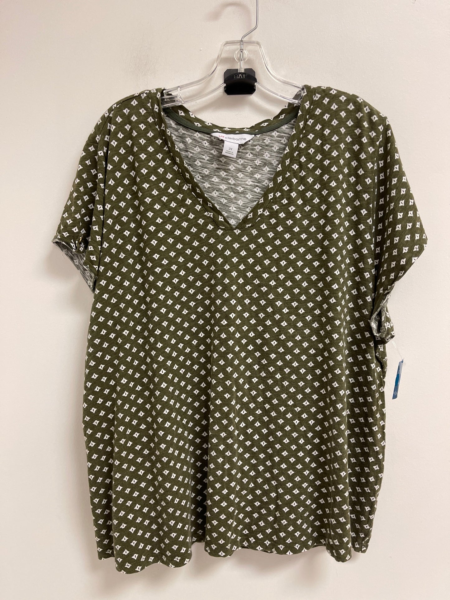 Top Short Sleeve By Liz Claiborne In Green, Size: 2x