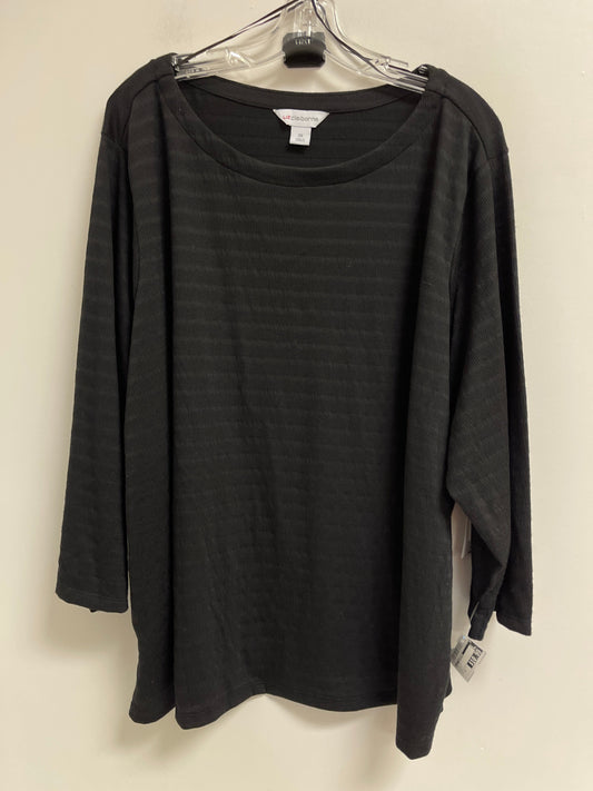 Top Long Sleeve By Liz Claiborne In Black, Size: 3x