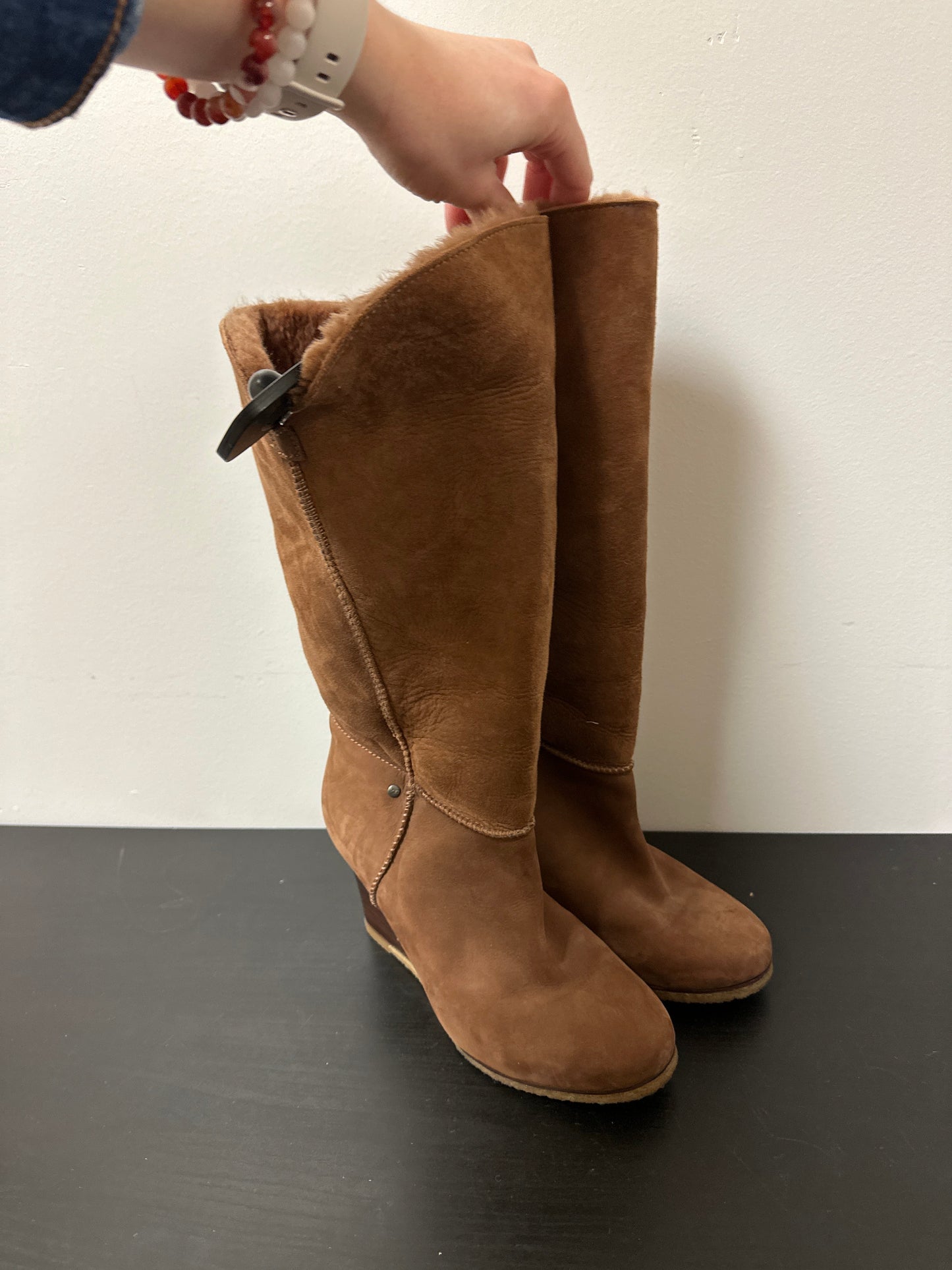 Boots Designer By Ugg In Tan, Size: 8