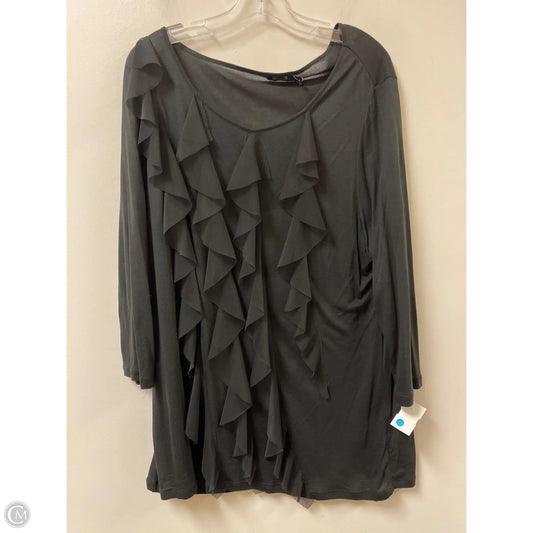 Top Long Sleeve By Seven 7 In Black, Size: 2x