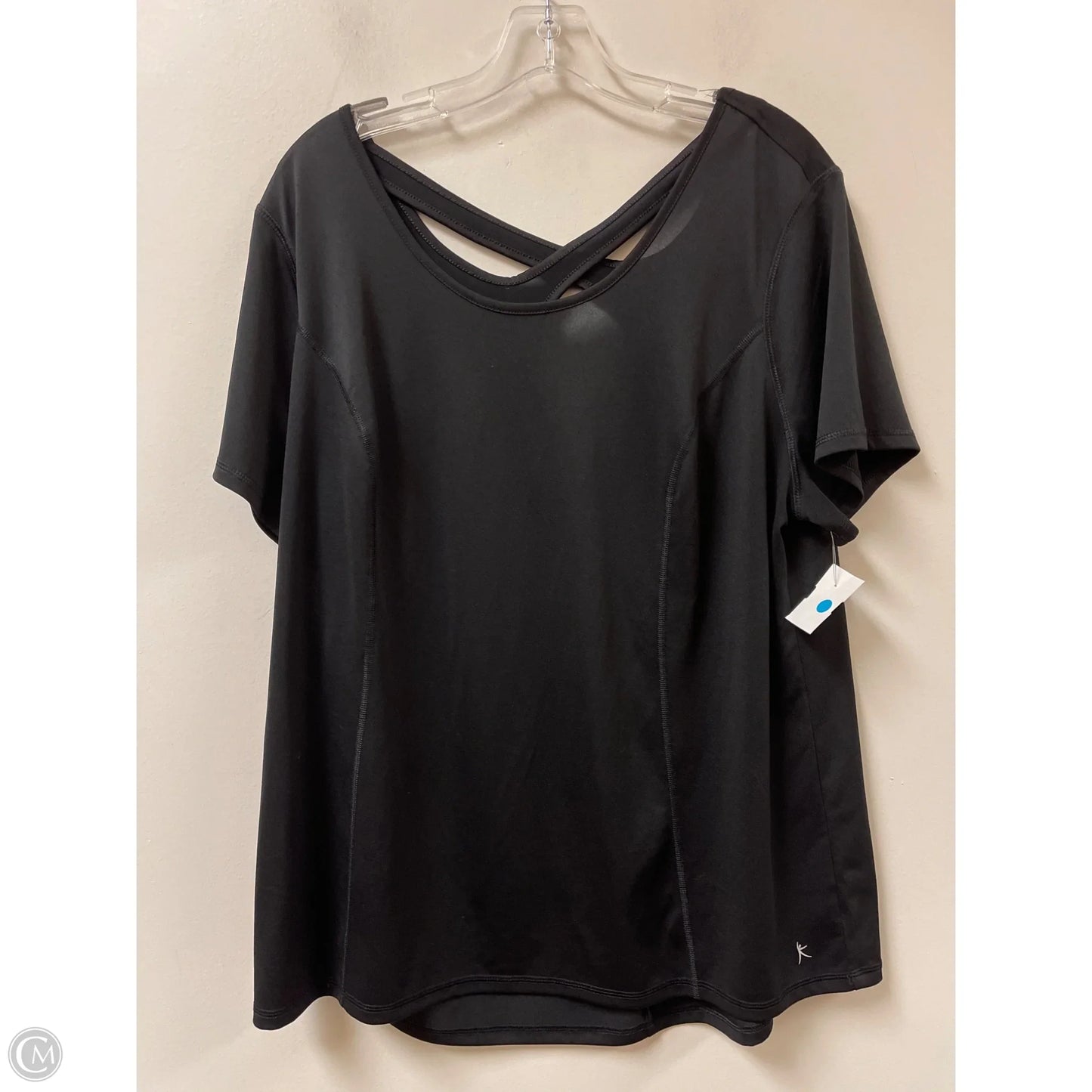 Athletic Top Short Sleeve By Danskin Now In Black, Size: 2x
