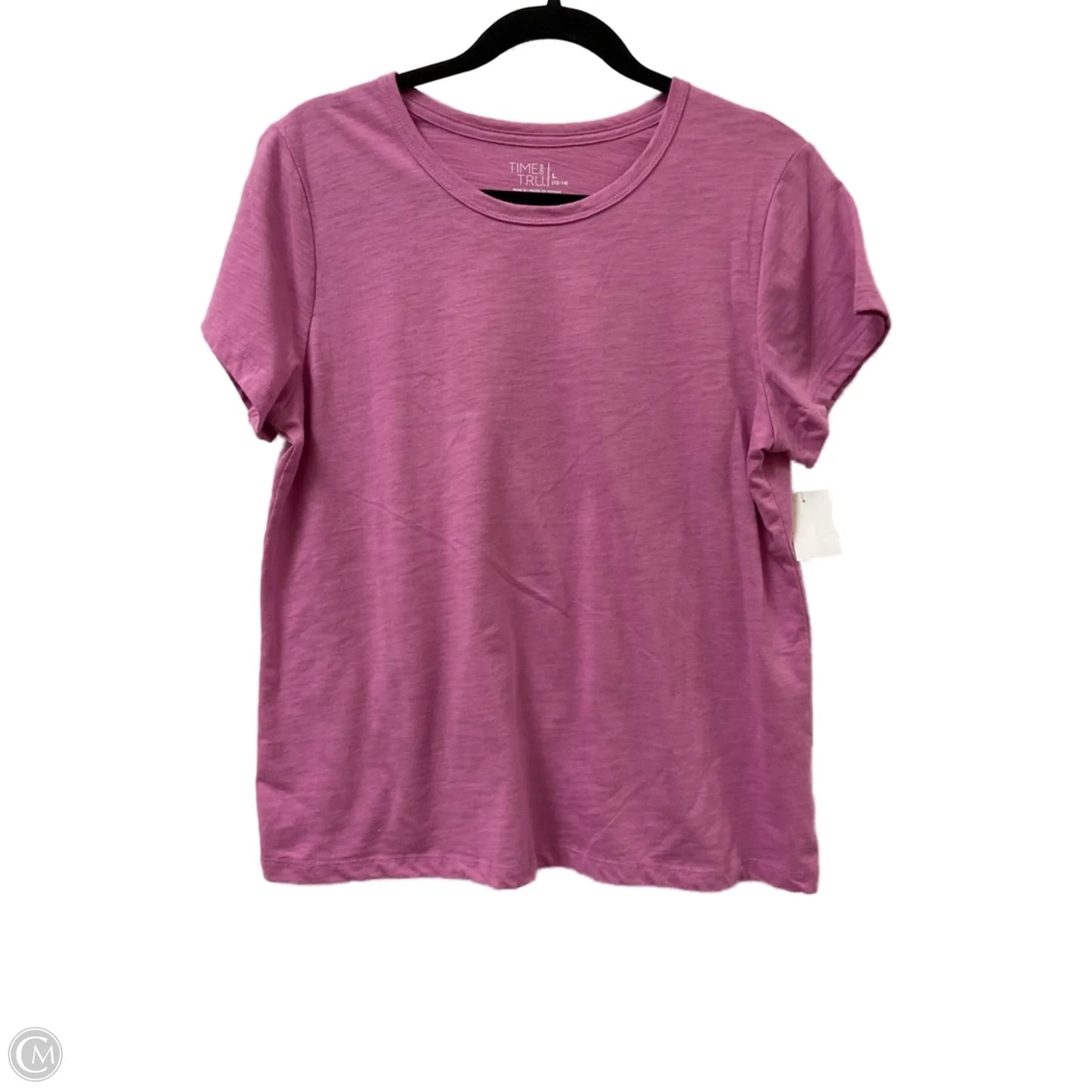 Top Short Sleeve Basic By Time And Tru In Purple, Size: L