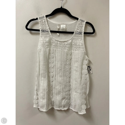 Top Sleeveless By Clothes Mentor In White & Yellow, Size: M