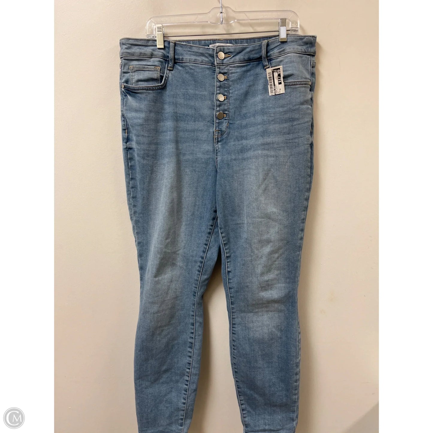 Jeans Skinny By Nine West In Blue Denim, Size: 16
