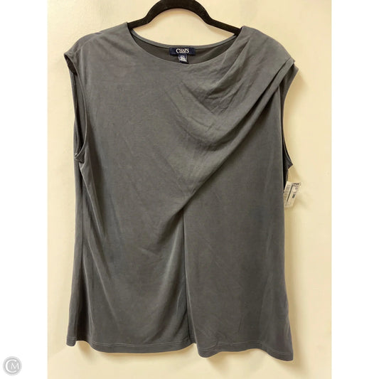 Top Short Sleeve By Chaps In Grey, Size: L