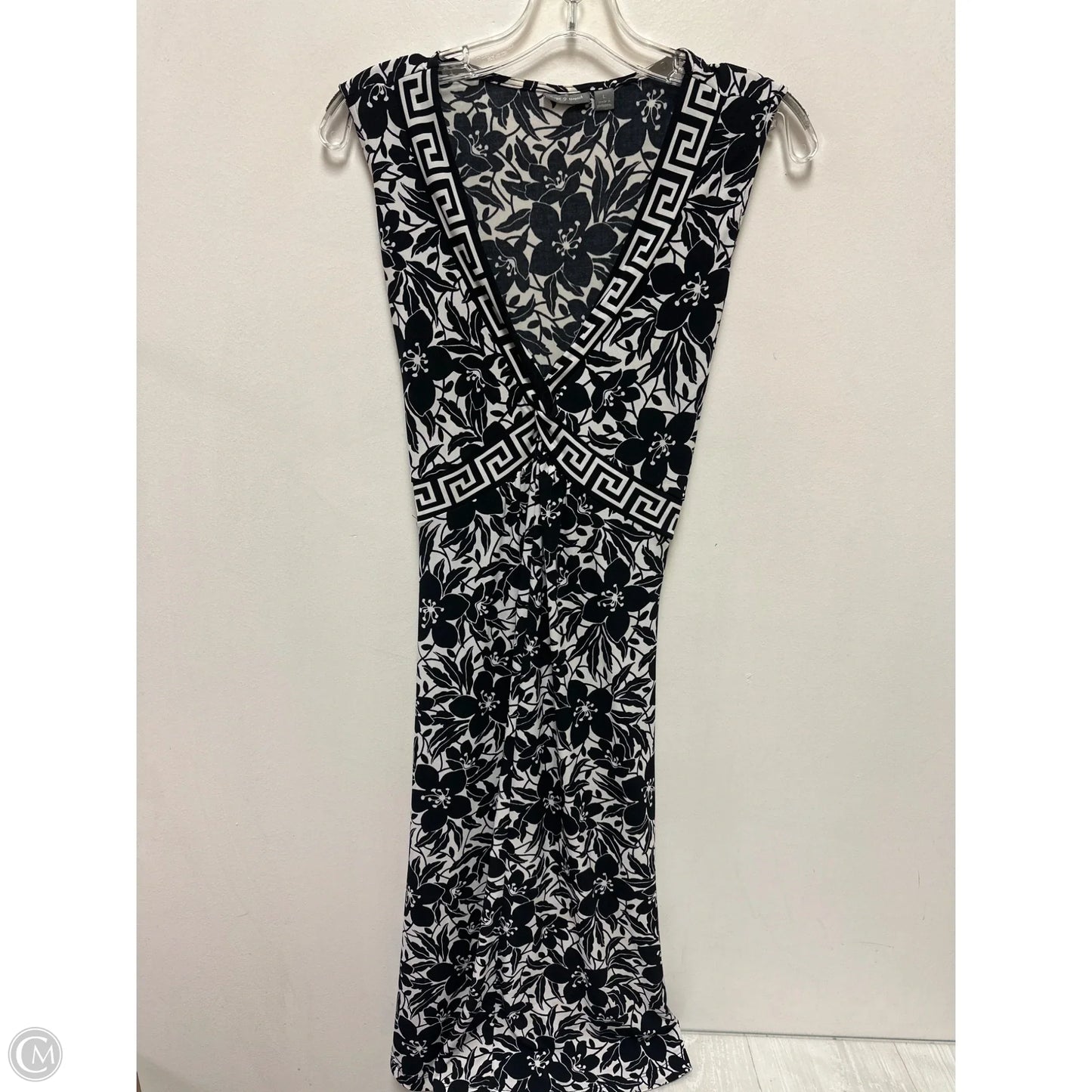 Dress Casual Midi By Apt 9 In Black & White, Size: L