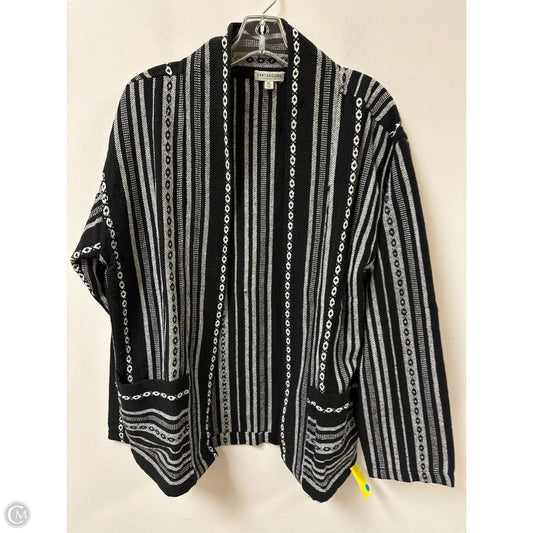 Sweater Cardigan By Earthbound In Black & White, Size: Xl