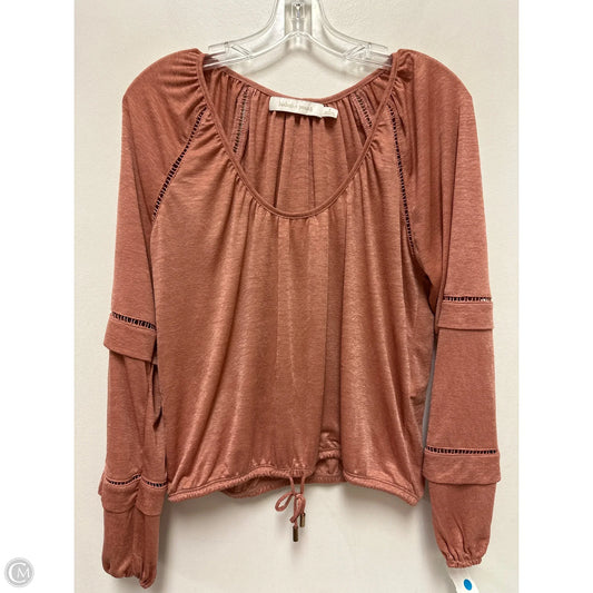 Top Long Sleeve By Bishop + Young In Pink, Size: S