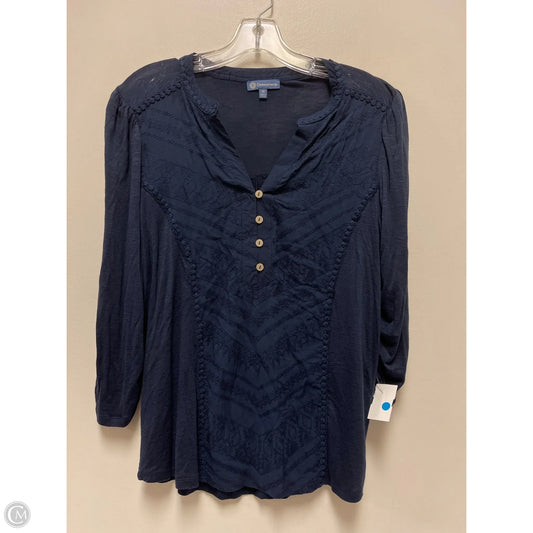 Top Long Sleeve By Democracy In Navy, Size: M