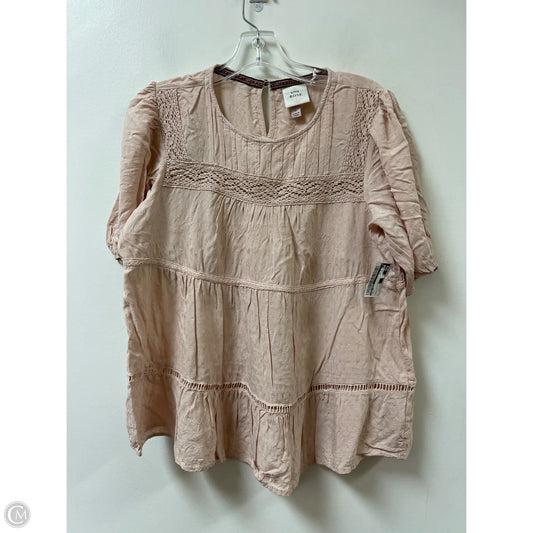 Top Short Sleeve By Knox Rose In Pink, Size: L