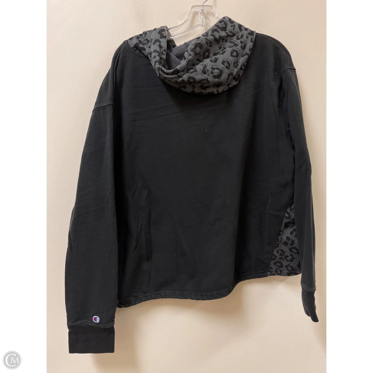 Sweatshirt Hoodie By Champion In Black, Size: 1x