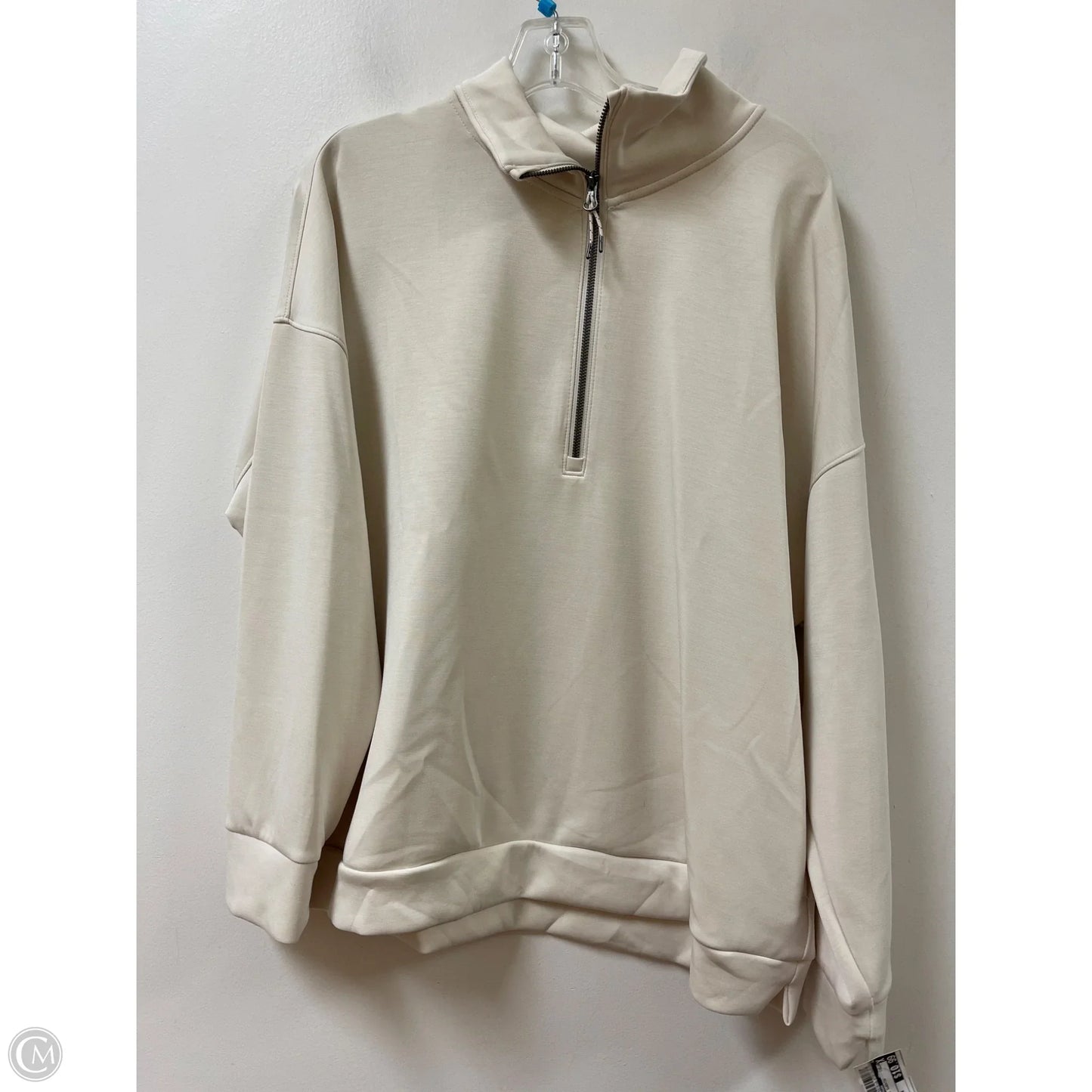 Athletic Sweatshirt Collar By Members Mark In Cream, Size: 1x