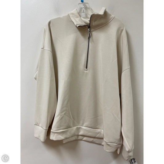 Athletic Sweatshirt Collar By Members Mark In Cream, Size: 1x