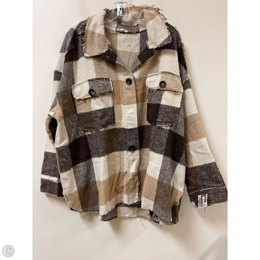 Jacket Shirt By Geegee In Checkered Pattern, Size: 1x