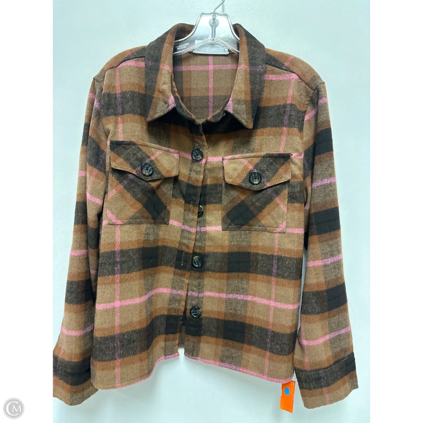 Jacket Shirt By Bb Dakota In Brown, Size: Xl