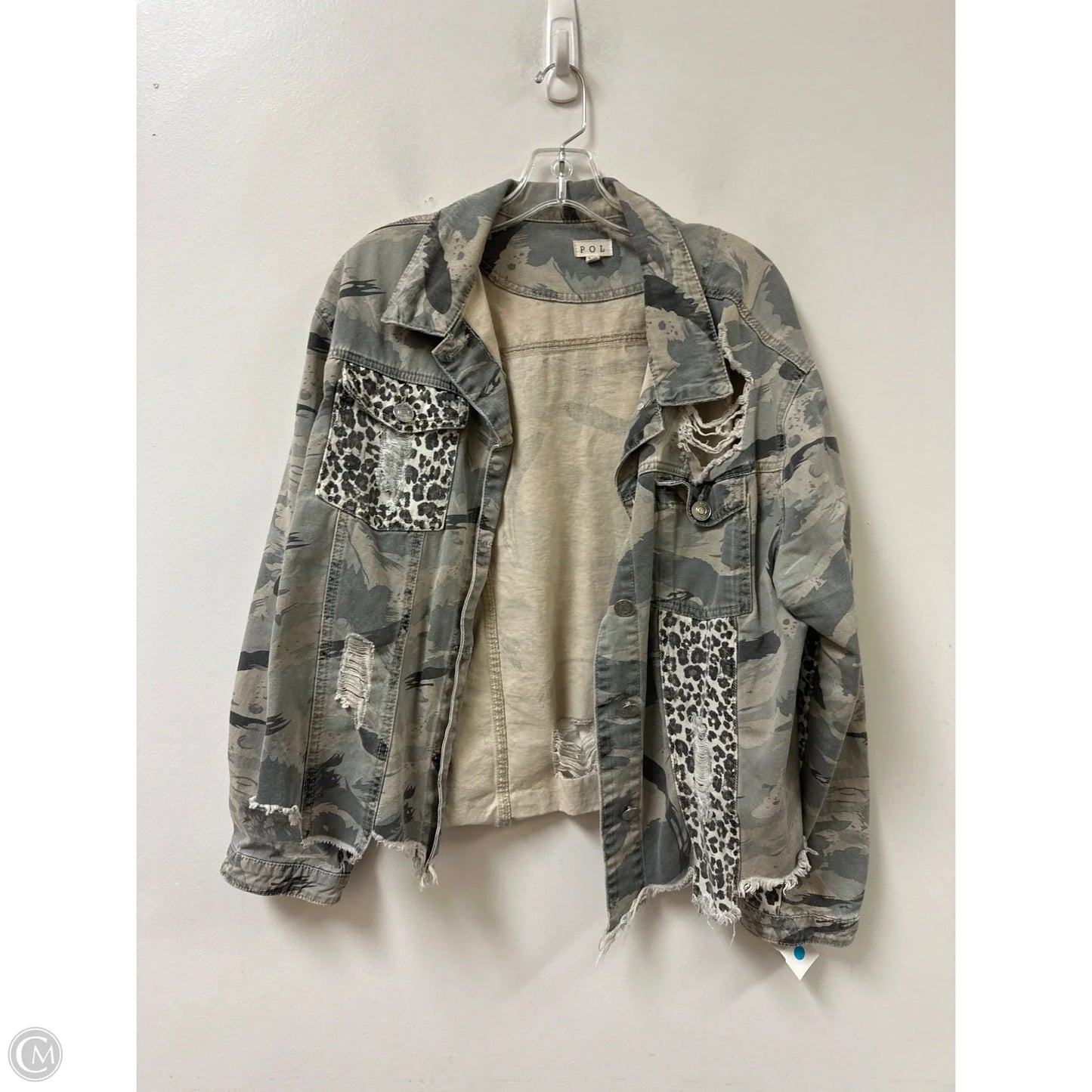 Jacket Moto By Pol In Camouflage Print, Size: Xl