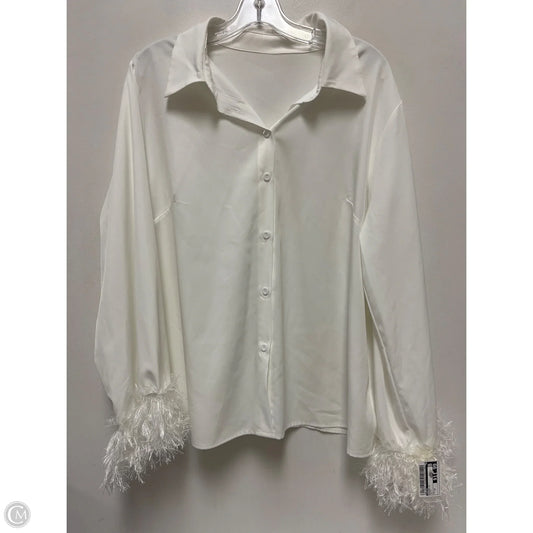 Blouse Long Sleeve By Shein In White, Size: 1x