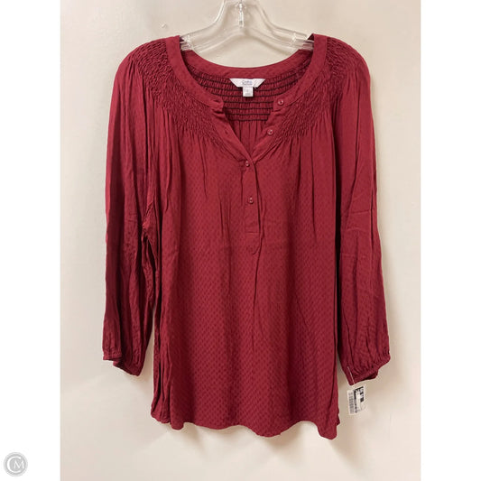 Top Long Sleeve By Croft And Barrow In Red, Size: L