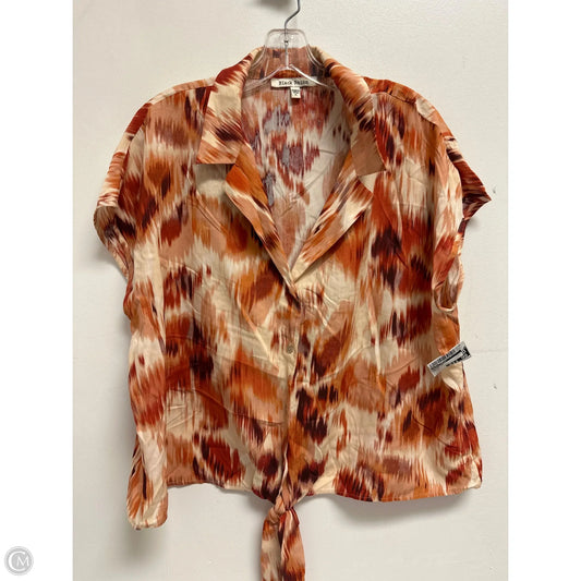 Blouse Short Sleeve By Black Rainn In Orange, Size: Xl