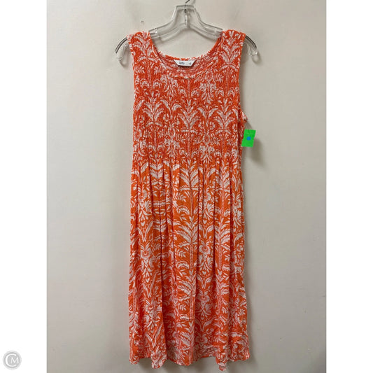 Dress Casual Midi By Croft And Barrow In Orange, Size: L