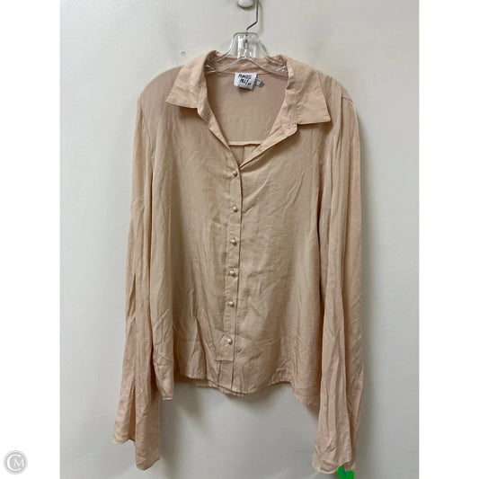 Blouse Long Sleeve By Princess Polly In Tan, Size: L