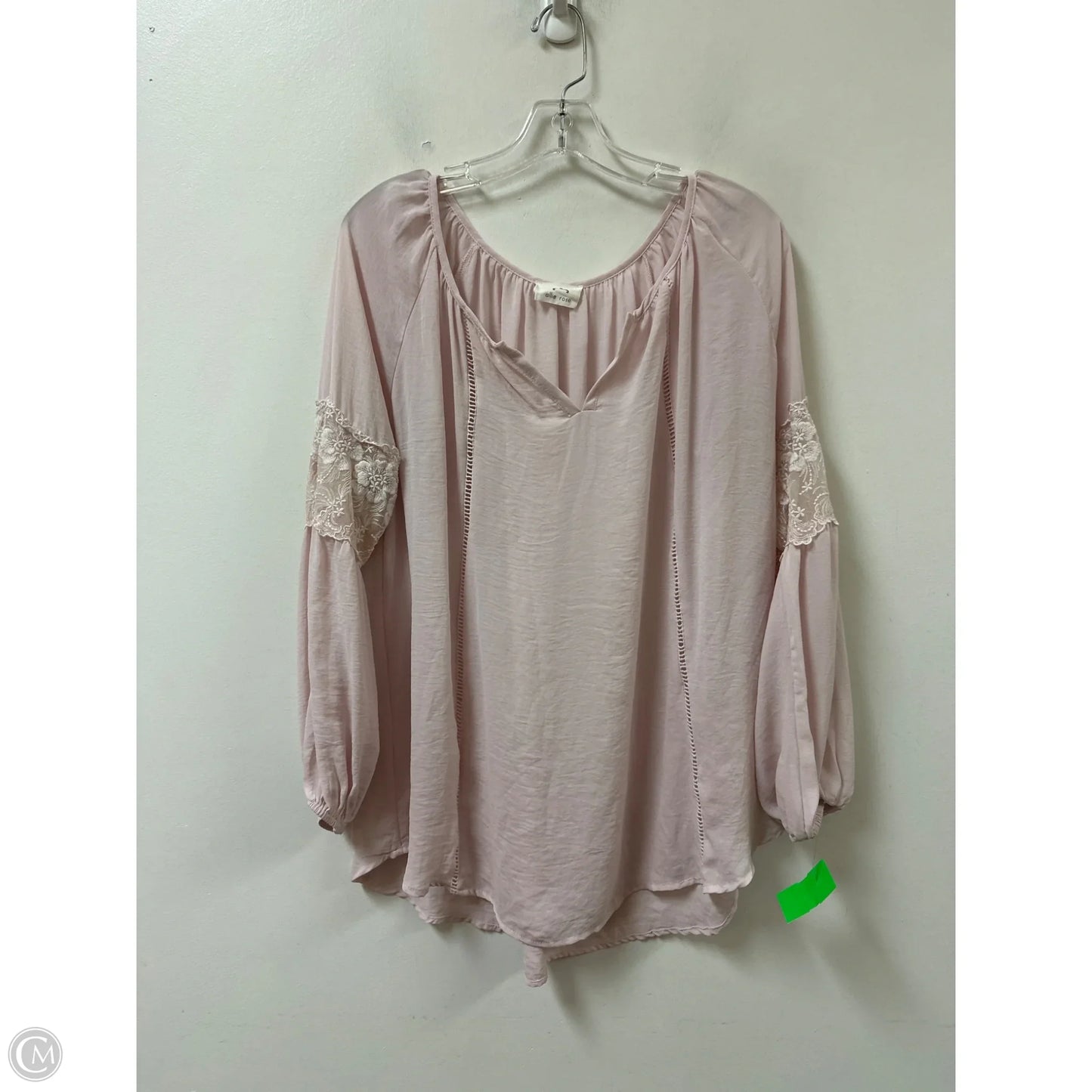 Top Long Sleeve By Allie Rose In Pink, Size: L