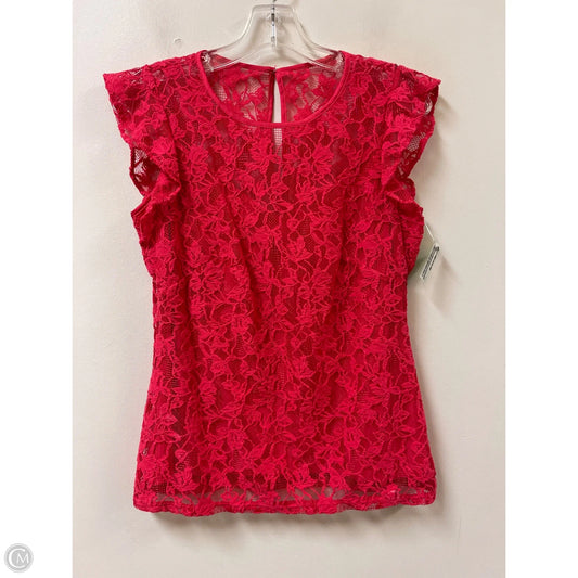 Top Short Sleeve By White House Black Market In Red, Size: M