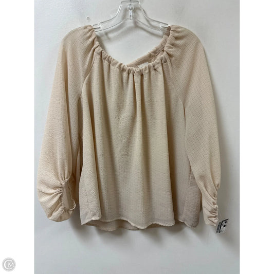 Top Long Sleeve By A New Day In Cream, Size: L