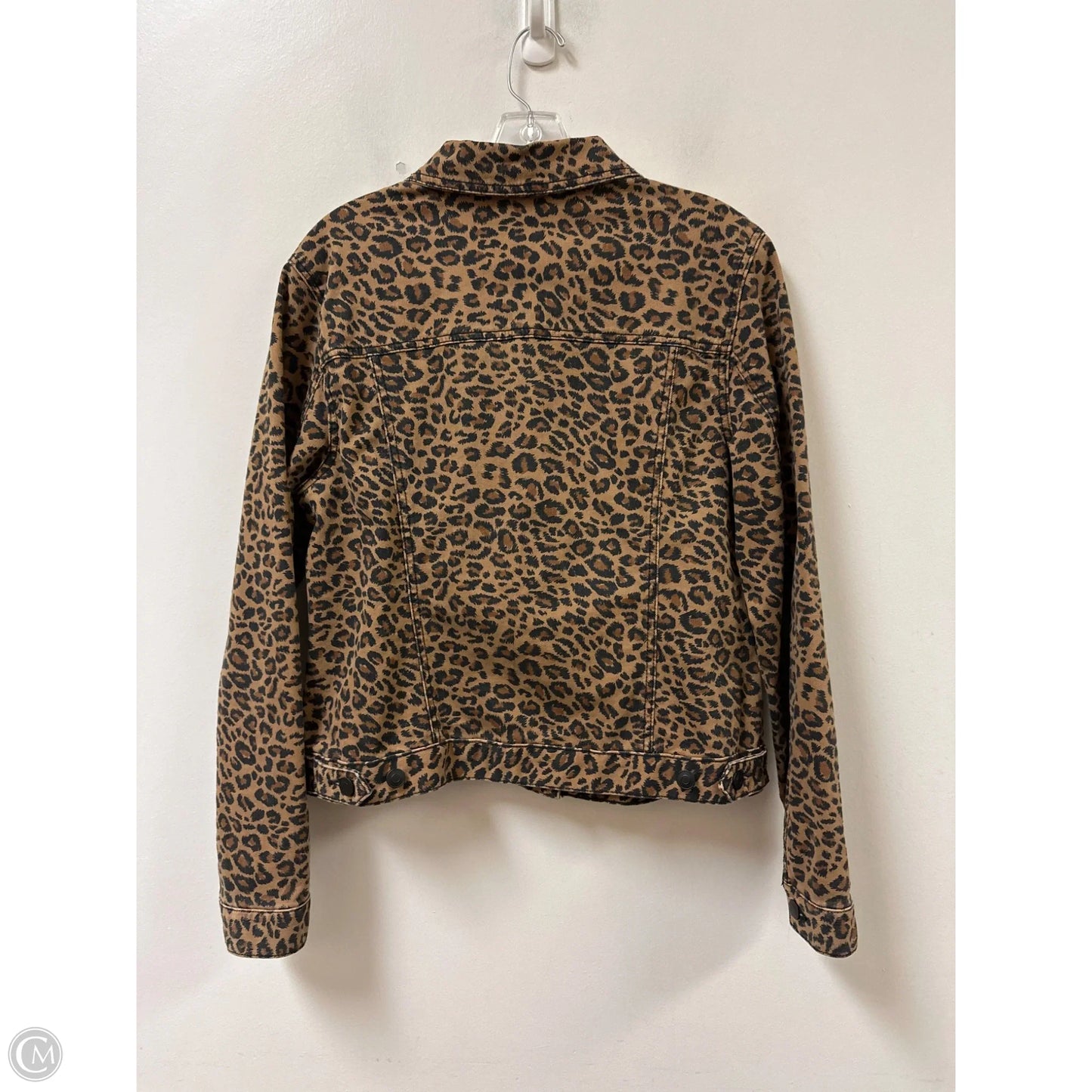 Jacket Denim By Time And Tru In Leopard Print, Size: L