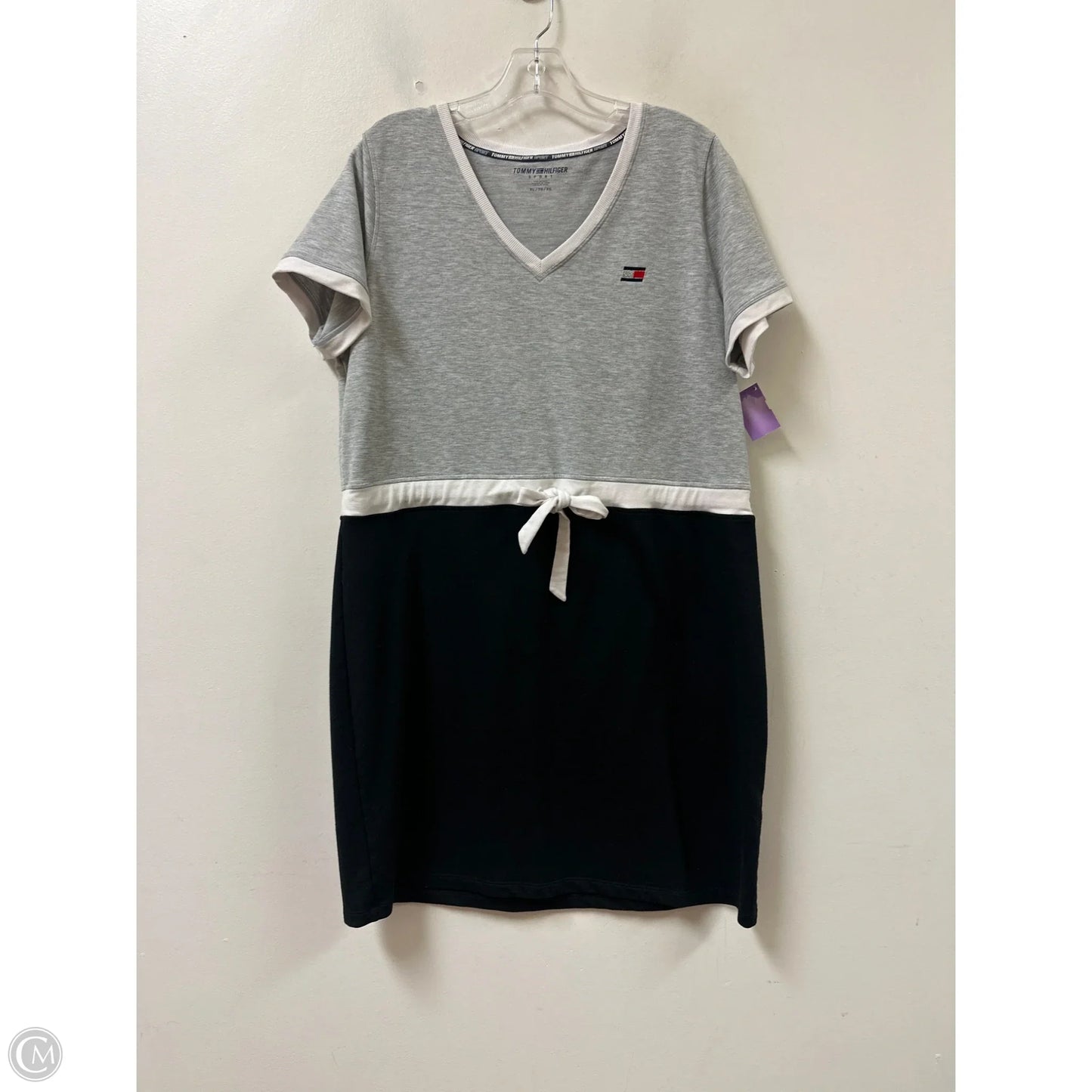 Dress Casual Midi By Tommy Hilfiger In Black & Grey, Size: Xl
