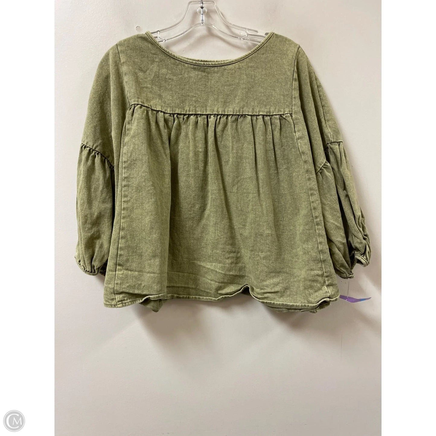 Top Long Sleeve By Shein In Green, Size: L