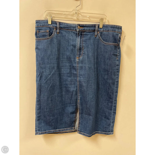 Skirt Midi By Chicos In Blue Denim, Size: 14