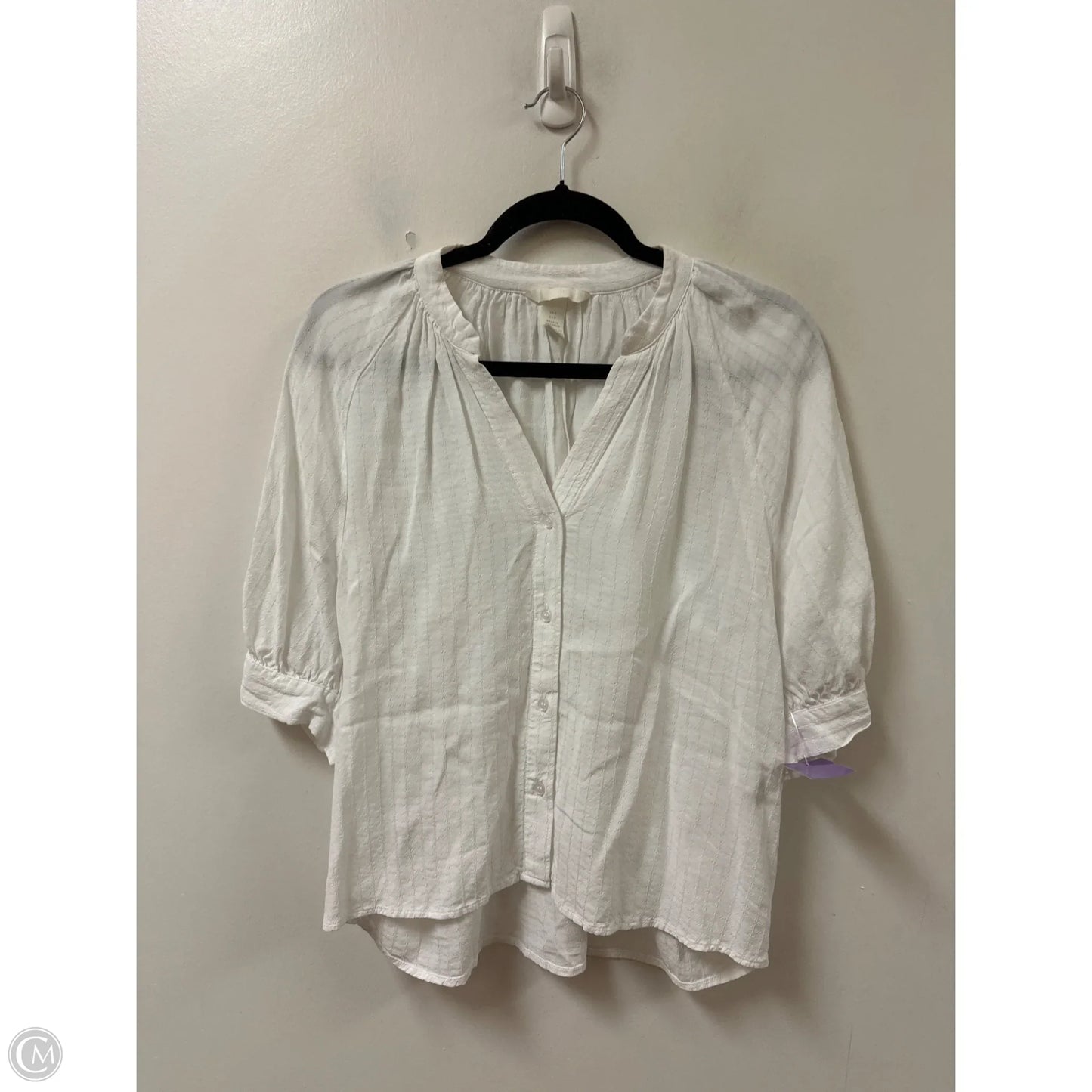 Blouse Long Sleeve By H&m In White, Size: S