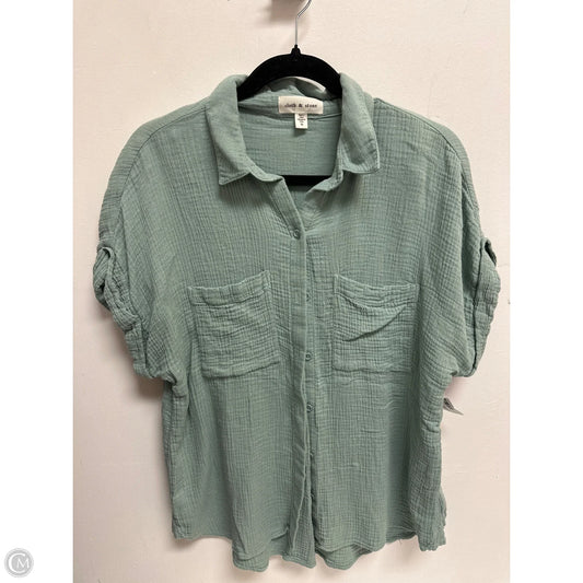 Blouse Short Sleeve By Cloth & Stone In Green, Size: M
